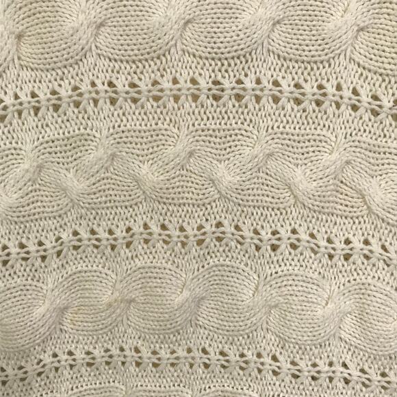 Michael Michael Kors Sweater Large Womens Cream Ivory Cableknit Short Sleeve L - Picture 9 of 11